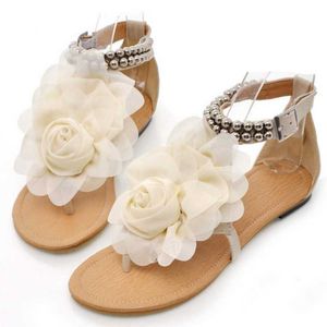 Sandales Femmes sandales bohême Style chaussures d'été femme plage confortable plat sandales fleur Sandalias tongs grande taille 43 WSH4021 Y2304