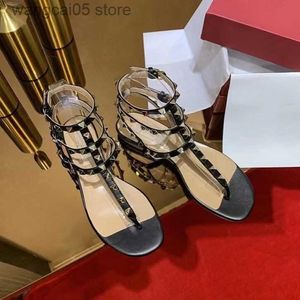 Sandalen Vrouwen Sandalen Slippers Platte Hakken Zomer Schoenen Naakt Zwart Wit Rood Sexy Peep Toe Echt Leer Luxe Merk Dames Sandaal V met Stofzak 35-44 T230710