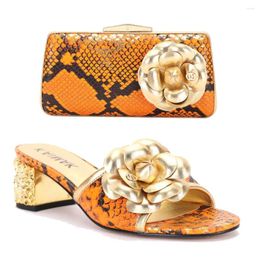 Sandalias Zapatos de mujer 2024 Verano Nigeria Fiesta para damas Italiano y conjunto de bolsos decorados con diamantes de imitación Aliexpres Tienda en línea