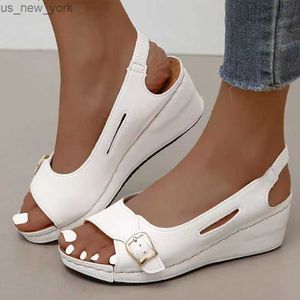 Sandalias Mujer Slip On Wedge Heels Sandals For Summer Shoes Mujer White Wedges Sandals With Platform Shoes Sandalias de tacón Mujer L230518