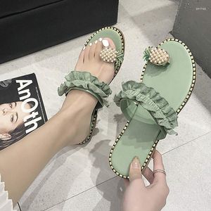 Sandalen Vrouwen Slippers Schoenen Platte Slippers String Bead Zomer 2023 Mode Wiggen Vrouw Slides Ananas Lady Casual Mujer