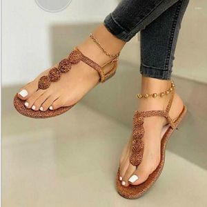 Sandalen vrouwen zomer strand flats casual platte schoenen vrouw pu lederen flip string plus size sandalias mujer sapato feminino d1210