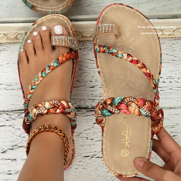 Sandalias Mujer Verano Cómodos Zapatos Planos Suela Señoras Casual Suave Punta Grande Pie Sandalia Ortopédica Juanete Corrector Zapatillas Sandalias