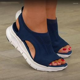 Sandalias Mujer Zapatos de verano Malla Pescado Plataforma Mujer Punta abierta Cuña Señoras Luz Casual Zapatillas Mujer