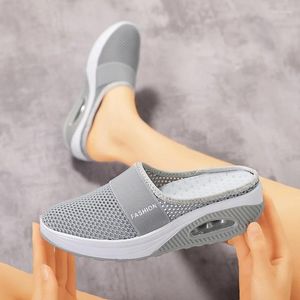 Sandalen vrouwen lopen slip-on luchtkussenschoenen orthopedisch diabetische dames platform muilezels gaas lichtgewicht slippers wig vrouwelijke sneaker 3134 454