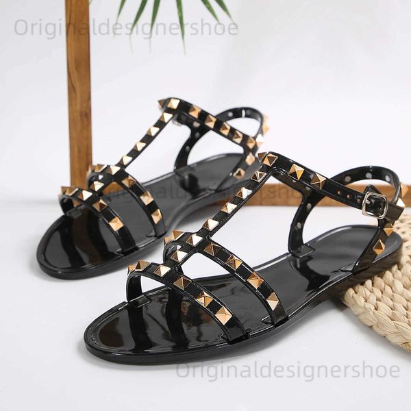 Sandalias Sandalias planas de mujer zapatos romanos con tachuelas