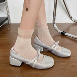 Sandalen dames schoenen boog mary short schoenen mode ballet dans schoenen dames schoenen 2024 lente nieuwe pomp lolita student sandalen mujer zapatos j240416