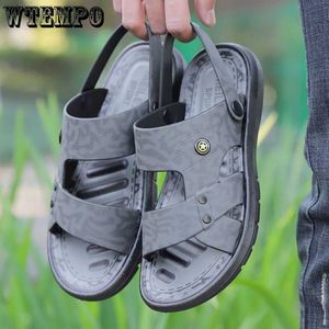 Sandalen WTEMPO Hoge kwaliteit rubberen zool Herensandalen Heren Strandschoenen Herenpantoffels Antislip Slijtvaste sandalen Platte handhechtdraad L230720