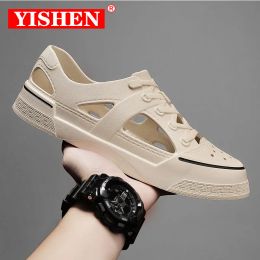 Sandales yishen sandales hommes Summer Hollow Beach Chaussures unisexes sandales non glissade fermée Toe Sandales de séchage rapide pour hommes Sandalias Hombre