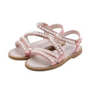 Sandales Zapatos Nia Kid Sandales hors saison Performaneratio Pearl Girl Princess Shoe Open Toe Princess Shoe Middle School Kid Shoe