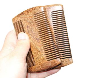 Sembres de cheveux de la barbe de poche de bois de santal 2 tailles combinées en bois naturel fait à la main1695714