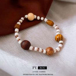 Santalwood riz perle élastique Design unique, bracelet personnalisé, nouveau artisanat chinois simple et à la mode