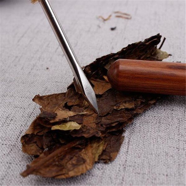Pick à aiguille à couteau à thé en bois de bois de santal avec poignée en bois Puera Too Tools Cone Breaking Pury Prying Tea Brick Professional Tool