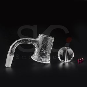 Gezandstraald Full Weld Auto Spinner Rookkwarts Banger Afgeschuinde rand Evan Shore Nail Met Carb Cap Parels Voor Dab Rigs Glazen Pijp Heady Bong