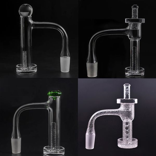 Sablé pleine soudure bord biseauté tour de contrôle fumer quartz banger avec verre marbre quartz pilule rubis terp perles sans soudure clous soudés moins cher