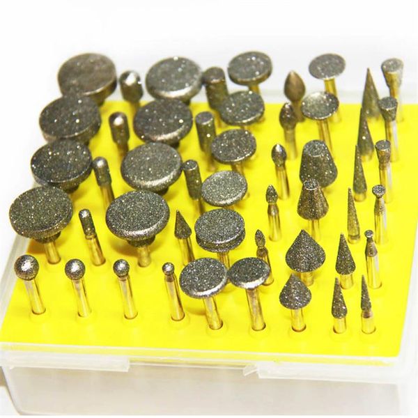 Ponceuses 50 pcs Diamant Meulage Bur Set 3 2mm Tige Mini Forets Pour Dremel Outil Rotatif Accessories2561