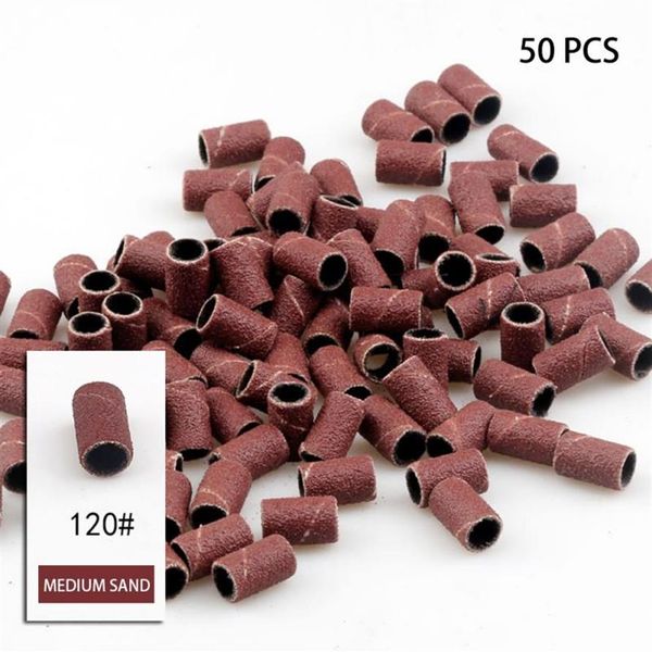 Lijadoras, 50 Uds., Kit de lijado de tambor para limas de uñas, 80 #120 #180 #, brocas, herramientas abrasivas, accesorios Dremel, herramientas rotativas de vástago de papel de lija 2689