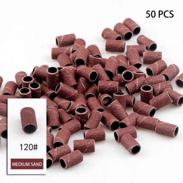 Lijadoras, 50 Uds., Kit de lijado de tambor para limas de uñas, 80 #120 #180 #, brocas, herramientas abrasivas, accesorios Dremel, vástago de papel de lija, herramientas rotativas 323l