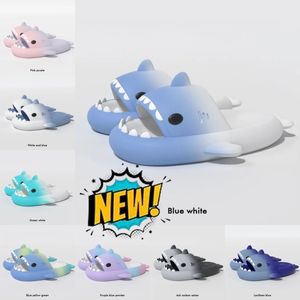 Sandles Shark Femmes Designer Summer Home Slippers Anti-Skid Eva Couleur solide Couleur Soule Parents Outdoor Cool Indoor Ménage drôle Chaussures Eur 36 69