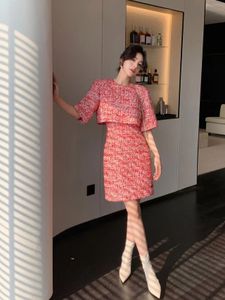 Sandro Franse stijl vrouwen kleden tweed tweedelig losse jurk nieuw