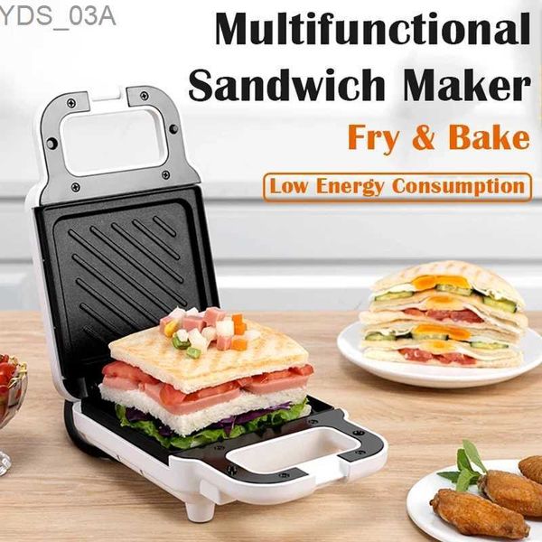 Sandwicheras Máquina para hacer arena Multifuncional Tostadora de calentamiento rápido Máquina de desayuno Cocina casera Comida Bandeja para hornear eléctrica Tortilla de carne asada 240227