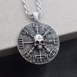 SanLan 12 pièces Norse Vikings Gear Vegvisir avec collier crâne amulette 317S