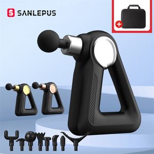 SANLEPUS Pistolet de massage Écran LCD 32 niveaux Masseur électrique Percussion musculaire des tissus profonds Cou Corps Dos Relaxation Soulagement de la douleur 220228