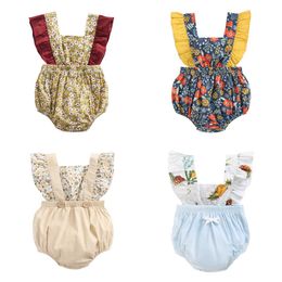Sanlutoz Summer Cotton Girls Rompers Newborn Princess Baby Vêtements Fleurs mignonnes Baux-enfants Régiter L2405