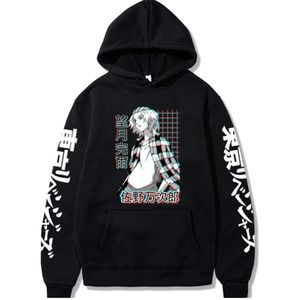 Sano Manjiro Mikey Print Hoodies Sweatshirts Harajuku japonais Anime drôle Tokyo Men Femmes Cool Hoodie Top Loog Sleeve G09098319211