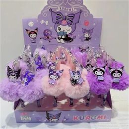 Sanrio – stylo Gel Kuromi, pendentif en peluche, mélodie, dessin animé, Kawaii, papeterie pour étudiants, stylo de Signature scolaire mignon