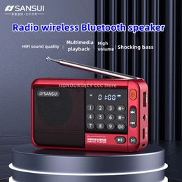 Sansui F33 Retro Radio Draadloze Bluetooth Speaker Draagbare Stereo Subwoofer Mini Plug in Walkm alle band Mp3 Muziekspeler 240229