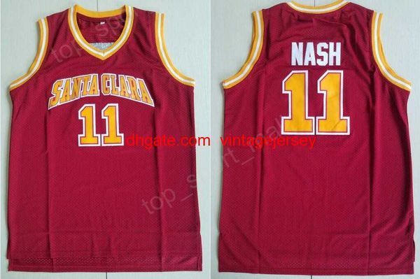 Santa Clara Broncos Steve Nash College Maillots 13 Hommes Rouge Couleur Équipe Vente Nash Basketball Maillots Respirant Sport Uniformes