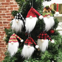 Santa Claus Fles Cover Faceless Doll Wijnfles Decoratie Kerst Nordic Land God Santa Hanging Ornament EEC2920