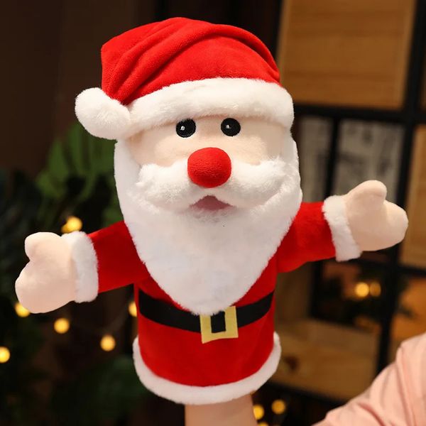 Santa Claus Christmas Doll Joyeux Noël Hand Puppet pour les ornements de Noël décor NAVIDAD Natal Cadeaux 231227