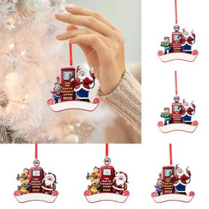 Kerstman kerstboom hanger handgeschreven naam hars kerstornament decoraties