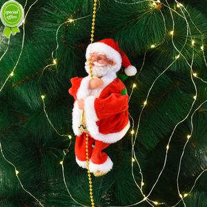 Cuerda de escalada de Papá Noel, adornos navideños, regalo eléctrico, escalera de escalada de Papá Noel, juguetes de muñeca, colgante de árbol de Navidad feliz