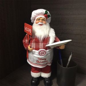 Santa Claus Doll 30 * 20cm Merry Christmas Ornament Year Home Decoration Natal Kids Gift Layout Window Decoratie 211104