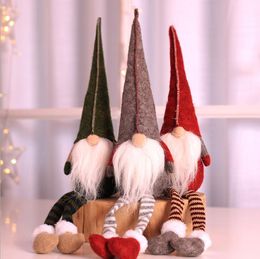 Santa Claus Dolls Feestartikelen Lange Benen Rudolph Doll Kinderen Gift Winkel Mall Decoratie Ornamenten Kinderen Speelgoed Paar presenteert