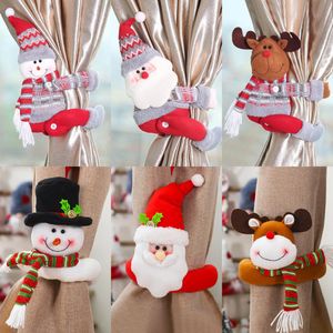 Santa Claus Elk Christmas Curtain Buckle Doll Ornament Curtain Holder Hook Clip Tie Back Merry Christmas Decoration for Home Xmas Decor Navidad Nieuwjaar 2023