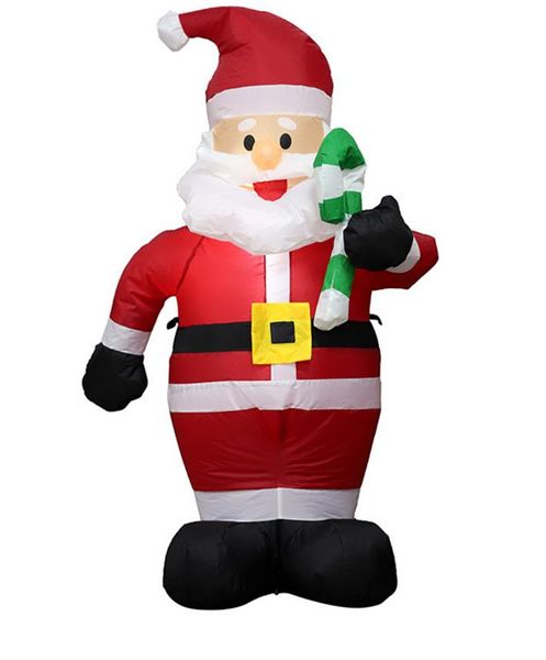 Papá Noel Hombre de pan de jengibre Inflables navideños Decoración interior y exterior con luces LED Explotar Patio iluminado Césped Fiesta festiva Decoración 4.9 pies