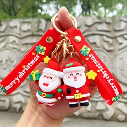 Llavero de Papá Noel colgante llavero de muñeco de nieve de Navidad bolso de coche colgante de regalo venta al por mayor gratis ups/DHL