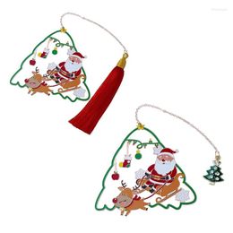 Santa Claus Metal Bookmark Hanger Page Divider Tassel Book Mark voor volwassenen kinderliefhebbers schrijvers studenten geschenken