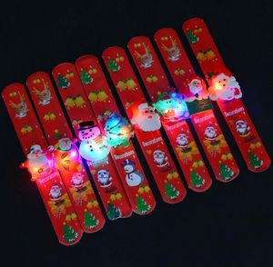 Père Noël Impression LED Éclairage Bracelet Lumineux Flash Poignet Bande Nuit Glow Slap Bracelet 2017 Décoration De Noël Cadeaux De Fête SN755