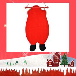 Calendrier de l'Avent Santa Claus Snowman Elk avec poches 24 jours dans le compte à rebours de Noël suspendu pour la décoration intérieure intérieure