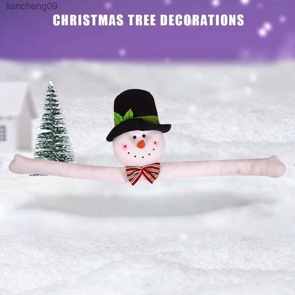 Père Noël bonhomme de neige Hugger arbre de Noël réutilisable arbre de Noël ornement arbre de Noël Santa Top décoration pour arbre de Noël L230620