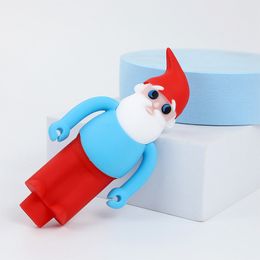 Cucchiaio di Babbo Natale Pipa in vetro Bruciatore a nafta di Natale Fumo di narghilè Tabacco Colorato Mini Tubi a mano Vetro inebriante Accessori in silicone