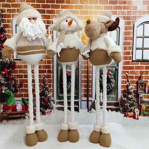 Santa Claus debout poupée décorations extensibles réglable Rudolf poupée sans visage enfants cadeau jouet Noël Elf décoration LJ201128