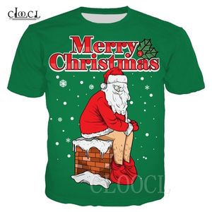 Père Noël T-shirt 3D Imprimé Père Noël T-shirts Casual Mode Hommes Femmes Noël Plus La Taille T-shirt Cadeaux De Noël Tee Tops 210409