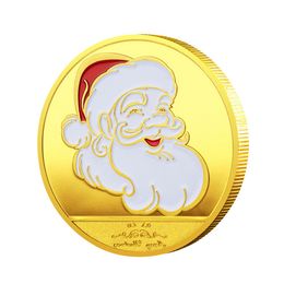 Santa Claus Souhaignant Coin Cominable Gold Gold Plated Souvenir Coin North Pole Collection Gift Joyeux Noël Coin Commémorative FY3608 SXJUL6