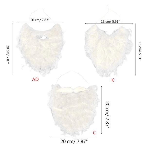 Santa Fake Beards Disfraz Barba Old Man Bigote Disfraz Halloween Accesorios para el cabello de la barba divertida para la fiesta de cosplay